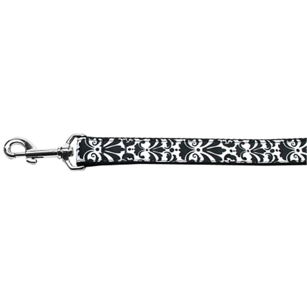 Mirage Pet Products Damask Black Nylon Dog Leash0.38 in. x 4 ft. 125-202 3804